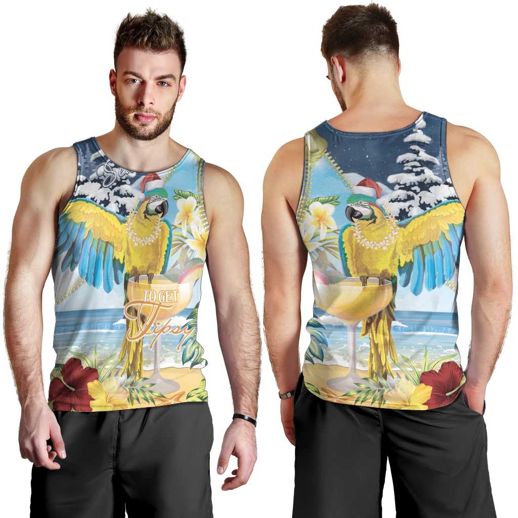 Funny Tropical Christmas Men Tank Top Tis The Season To Get Tipsy LT7 - Polynesian Pride