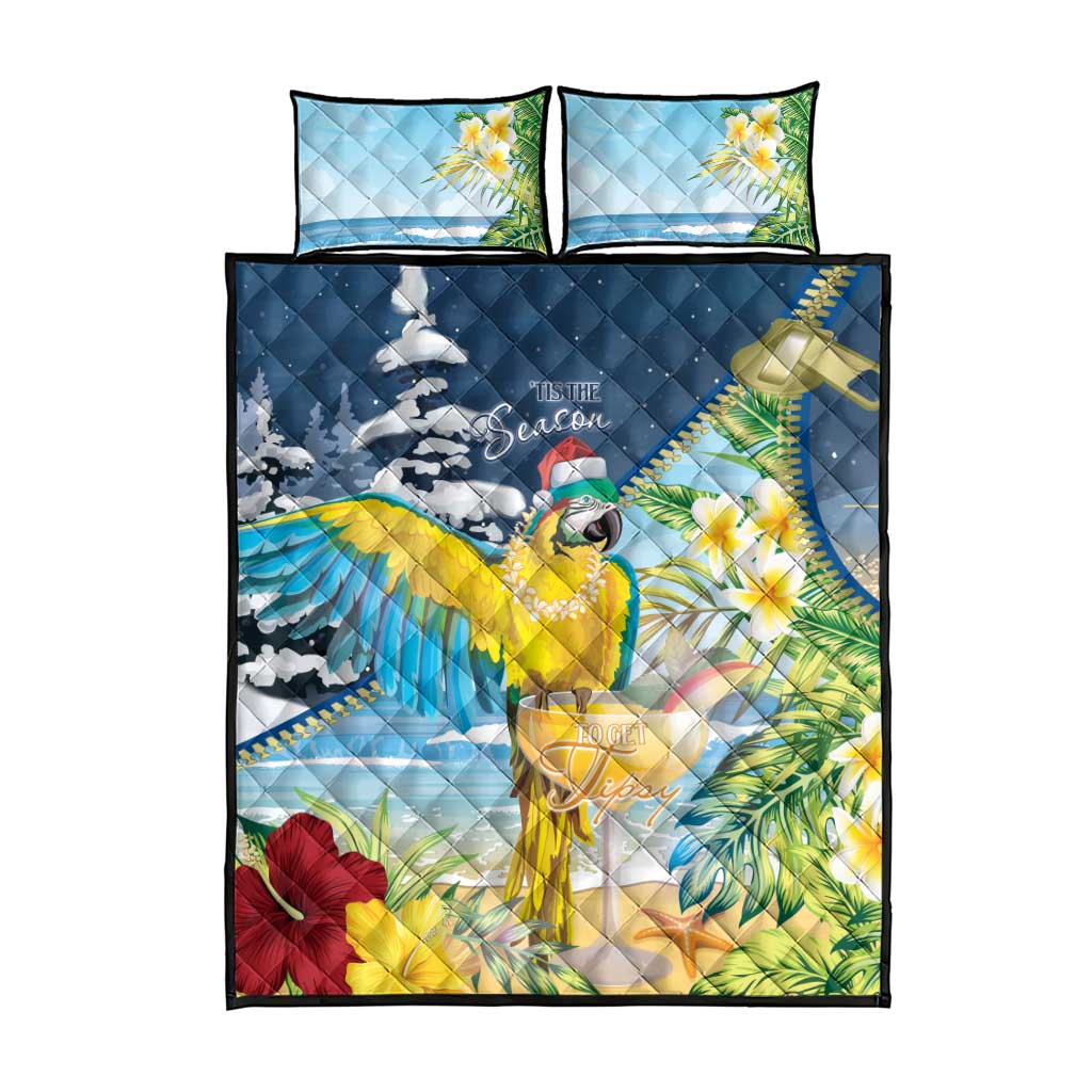 Funny Tropical Christmas Quilt Bed Set Tis The Season To Get Tipsy LT7 - Polynesian Pride