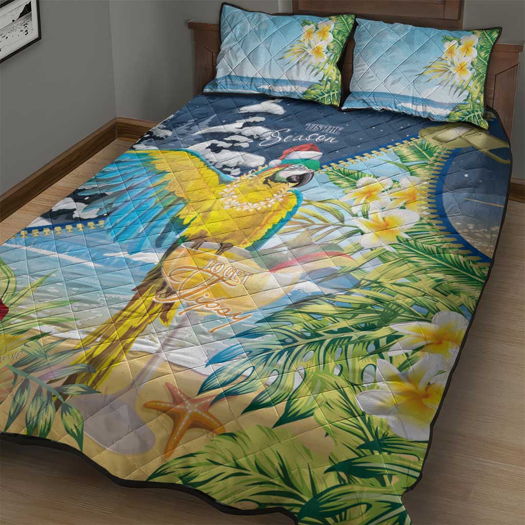 Funny Tropical Christmas Quilt Bed Set Tis The Season To Get Tipsy LT7 - Polynesian Pride