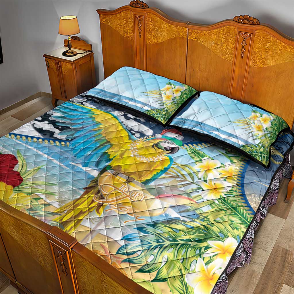 Funny Tropical Christmas Quilt Bed Set Tis The Season To Get Tipsy LT7 - Polynesian Pride