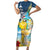 Funny Tropical Christmas Short Sleeve Bodycon Dress Tis The Season To Get Tipsy