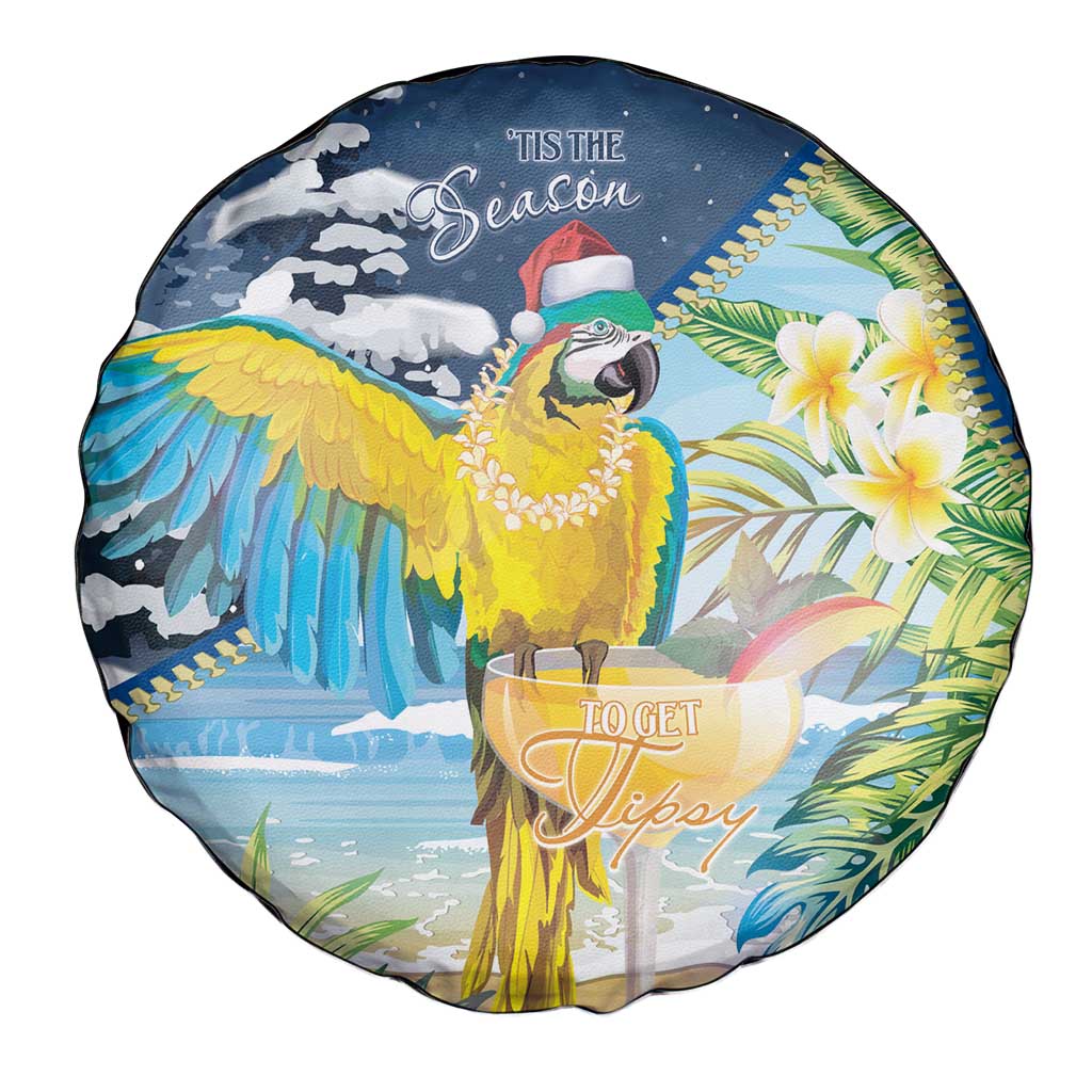 Funny Tropical Christmas Spare Tire Cover Tis The Season To Get Tipsy LT7 - Polynesian Pride