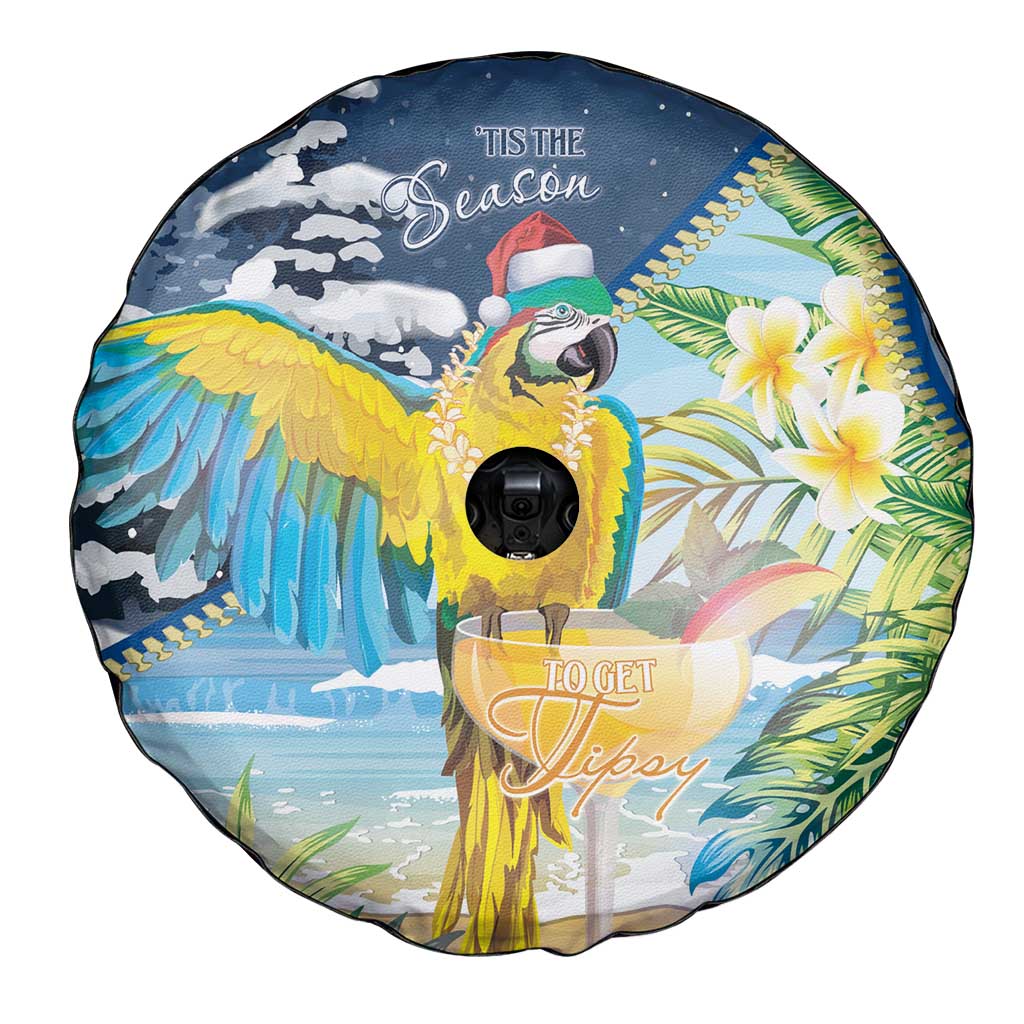Funny Tropical Christmas Spare Tire Cover Tis The Season To Get Tipsy LT7 - Polynesian Pride