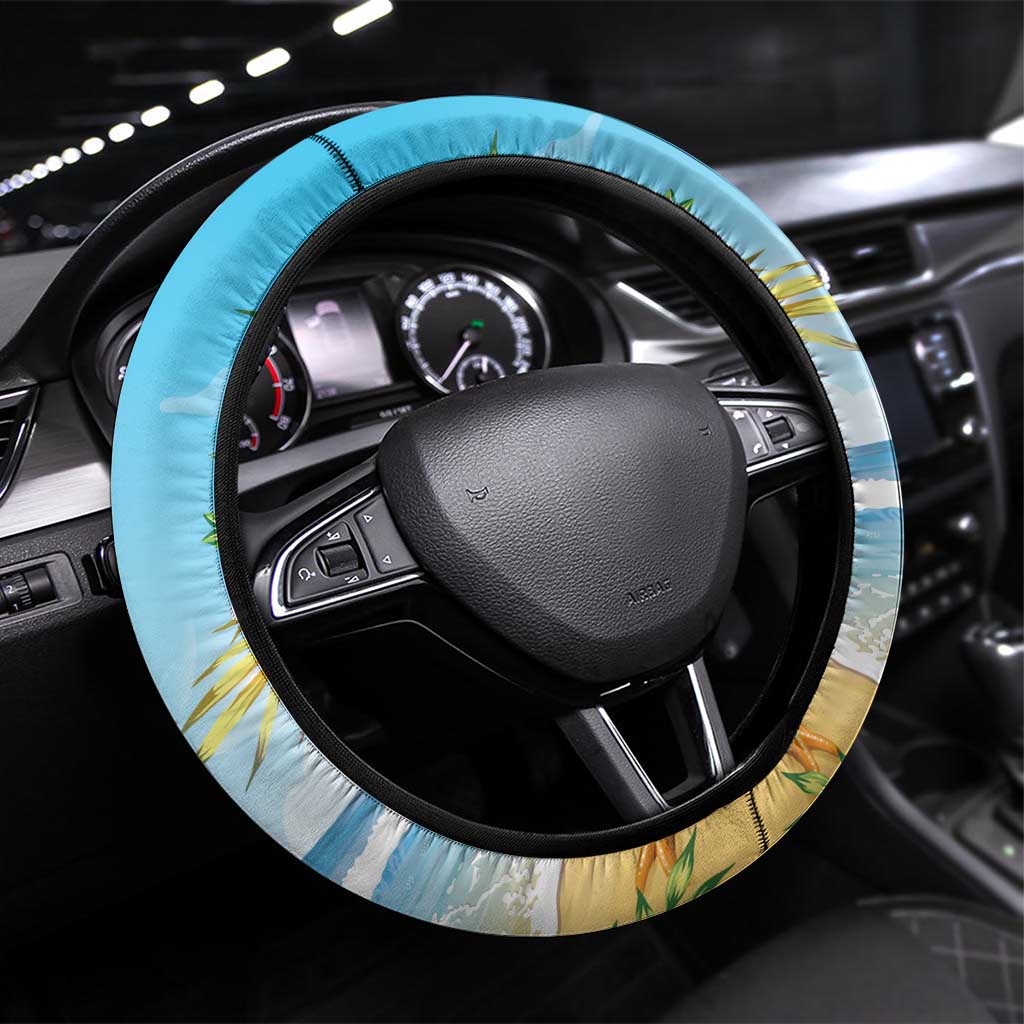 Funny Tropical Christmas Steering Wheel Cover Tis The Season To Get Tipsy LT7 Universal Fit Colorful - Polynesian Pride