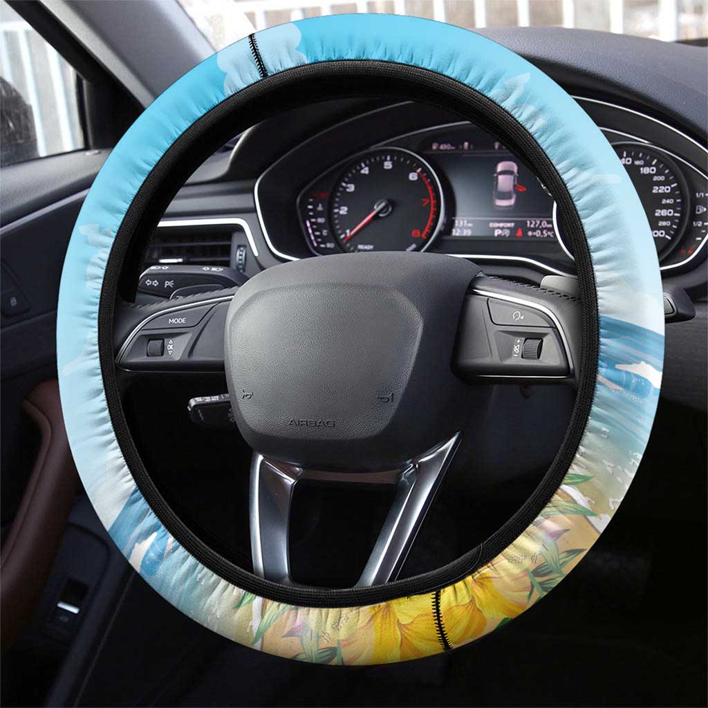 Funny Tropical Christmas Steering Wheel Cover Tis The Season To Get Tipsy LT7 - Polynesian Pride