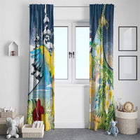 Funny Tropical Christmas Window Curtain Tis The Season To Get Tipsy LT7 - Polynesian Pride