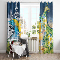 Funny Tropical Christmas Window Curtain Tis The Season To Get Tipsy LT7 - Polynesian Pride