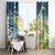 Funny Tropical Christmas Window Curtain Tis The Season To Get Tipsy