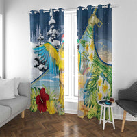 Funny Tropical Christmas Window Curtain Tis The Season To Get Tipsy LT7 With Grommets Colorful - Polynesian Pride