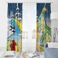 Funny Tropical Christmas Window Curtain Tis The Season To Get Tipsy LT7 - Polynesian Pride