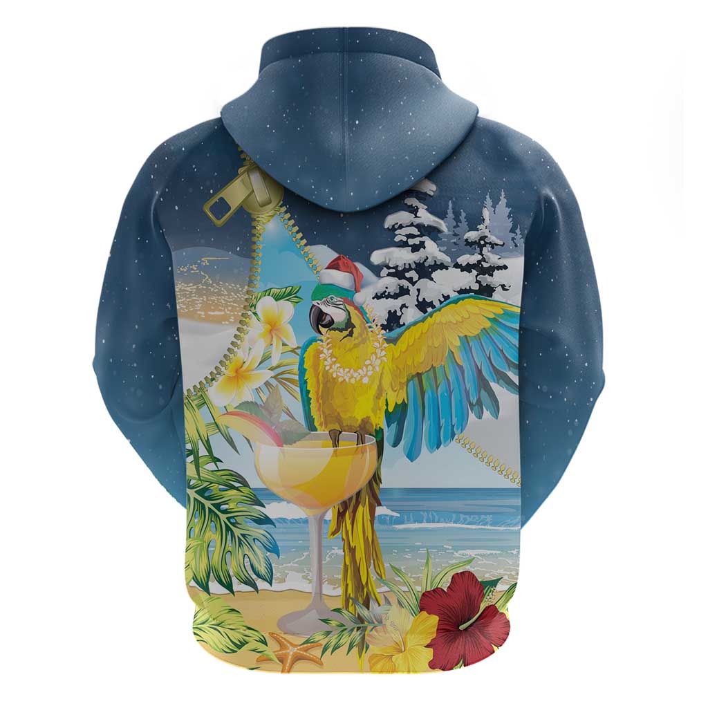 Funny Tropical Christmas Zip Hoodie Tis The Season To Get Tipsy
