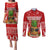Hawaii Pineapple Christmas Couples Matching Puletasi Dress and Long Sleeve Button Shirt Mele Kalikimaka LT7 Red - Polynesian Pride