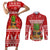 Hawaii Pineapple Christmas Couples Matching Short Sleeve Bodycon Dress and Long Sleeve Button Shirt Mele Kalikimaka LT7 Red - Polynesian Pride