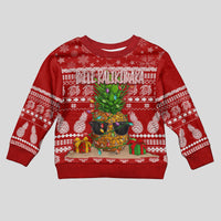Hawaii Pineapple Christmas Kid Ugly Christmas Sweater Mele Kalikimaka LT7 Kid Red - Polynesian Pride