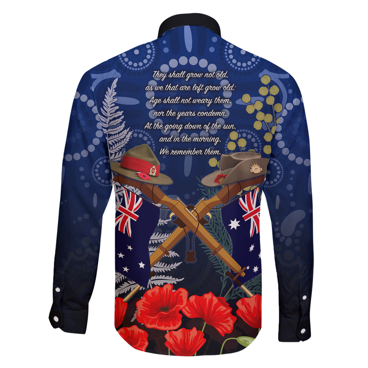 Anzac Family Matching Off Shoulder Long Sleeve Dress and Hawaiian Shirt Australia Aboriginal Mix New Zealand Slouch Hats LT7 - Polynesian Pride