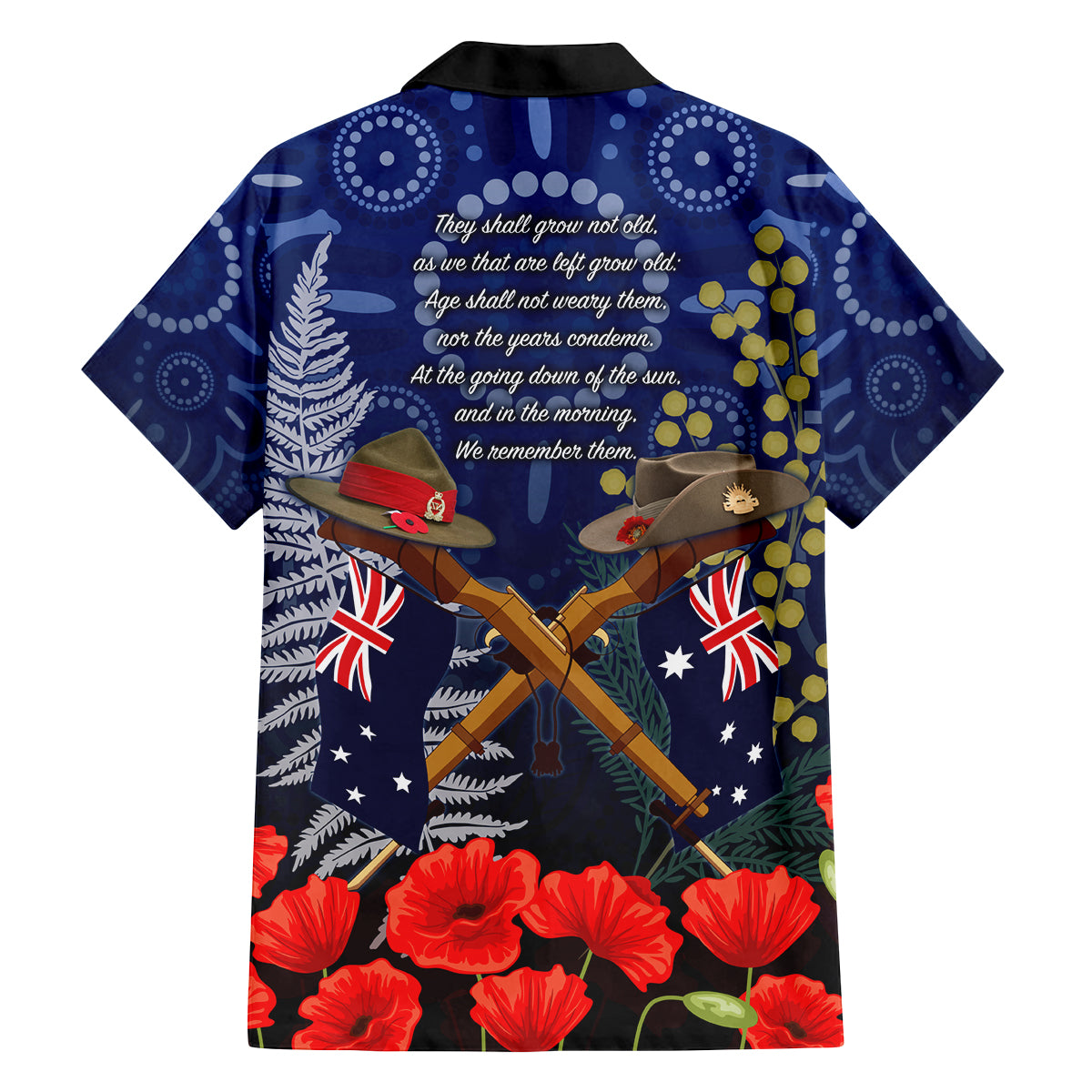 Anzac Family Matching Off Shoulder Maxi Dress and Hawaiian Shirt Ausralia Aboriginal Mix New Zealand Slouch Hats LT7 - Polynesian Pride