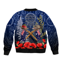 Anzac Sleeve Zip Bomber Jacket Australia Aboriginal Mix New Zealand Slouch Hats LT7 - Polynesian Pride