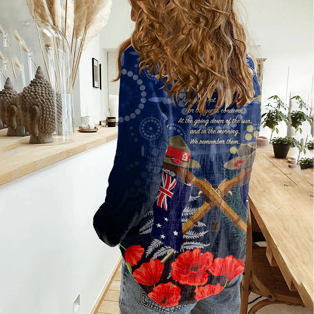 Anzac Women Casual Shirt Ausralia Aboriginal Mix New Zealand Slouch Hats LT7 - Polynesian Pride