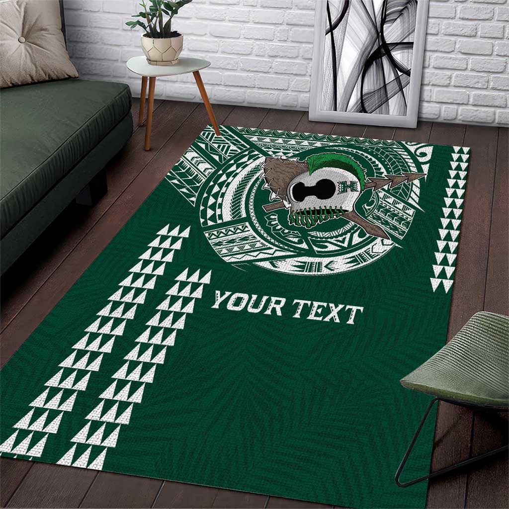 Hawaii Rainbow Warriors Personalized Area Rug Kakau Ikakai Laau Pama