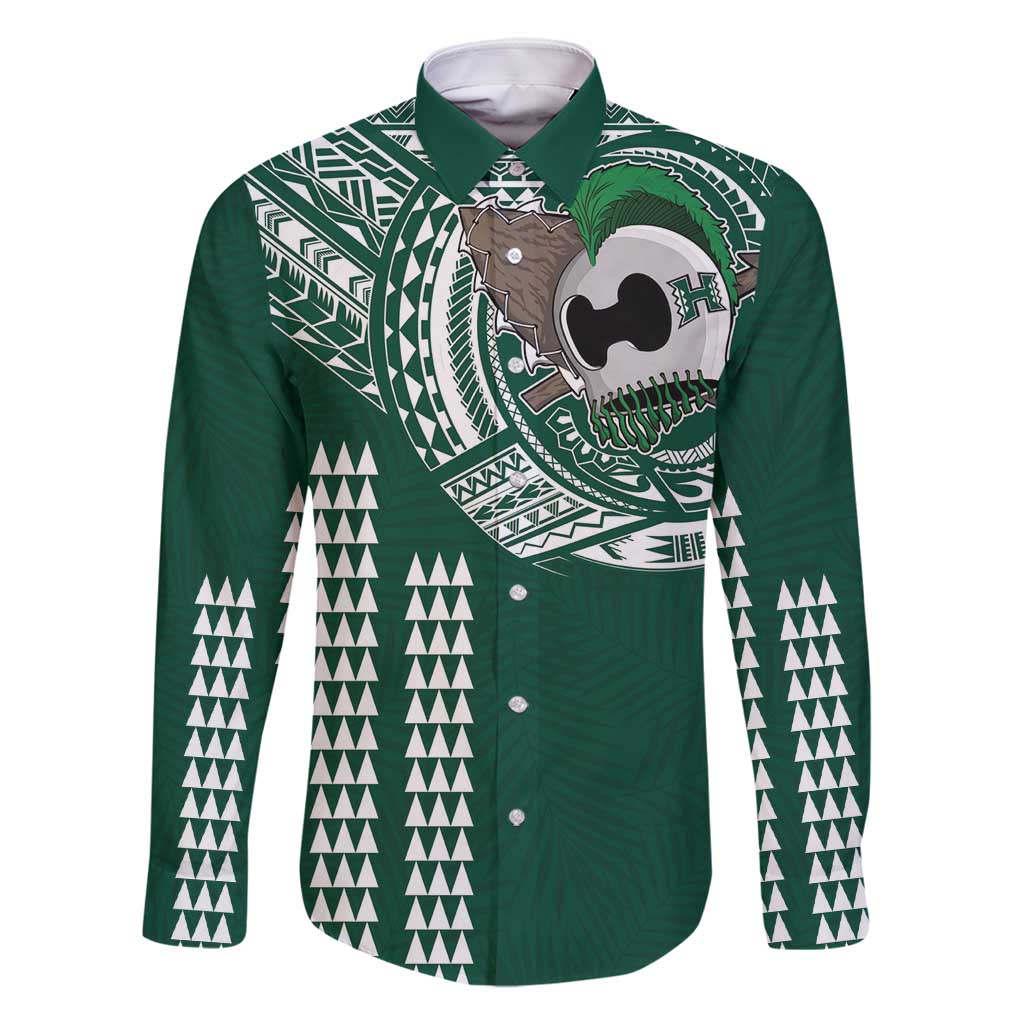 Hawaii Rainbow Warriors Personalized Family Matching Off Shoulder Maxi Dress and Hawaiian Shirt Kakau Ikakai Laau Pama