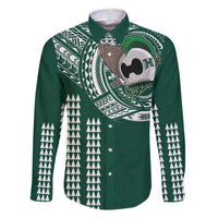 Hawaii Rainbow Warriors Personalized Family Matching Off Shoulder Short Dress and Hawaiian Shirt Kakau Ikakai Laau Pama