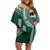 Hawaii Rainbow Warriors Personalized Family Matching Off Shoulder Short Dress and Hawaiian Shirt Kakau Ikakai Laau Pama