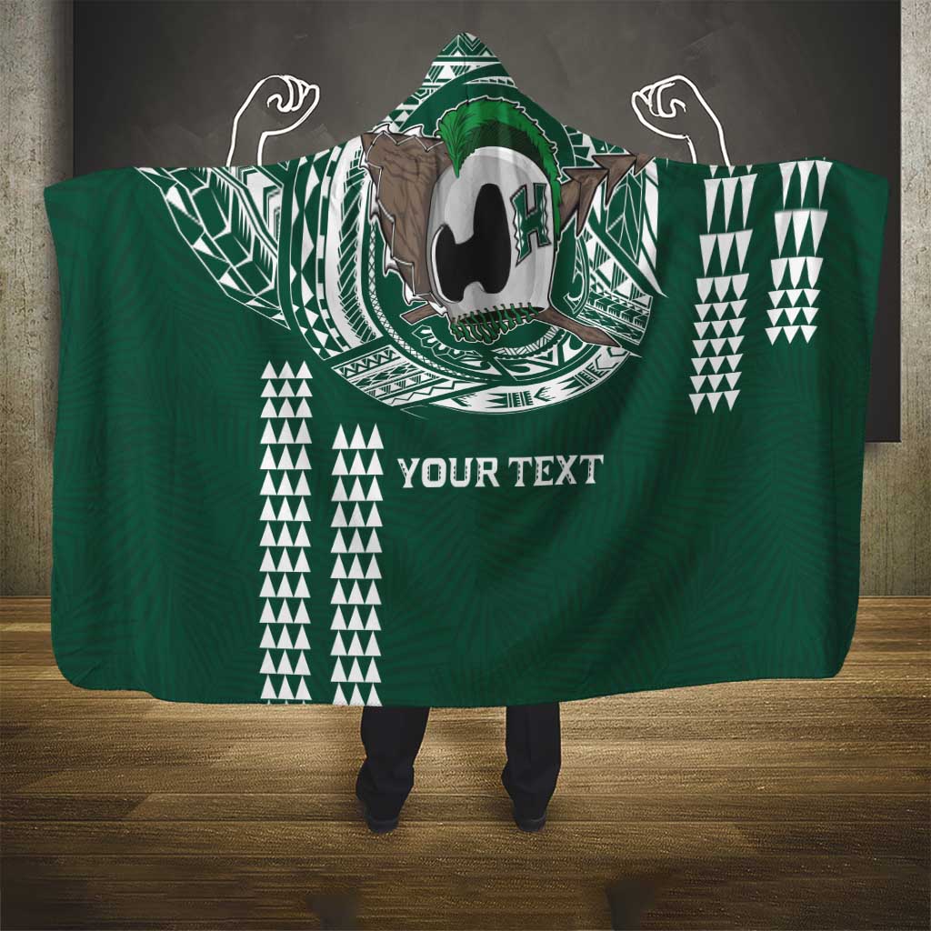 Hawaii Rainbow Warriors Personalized Hooded Blanket Kakau Ikakai Laau Pama