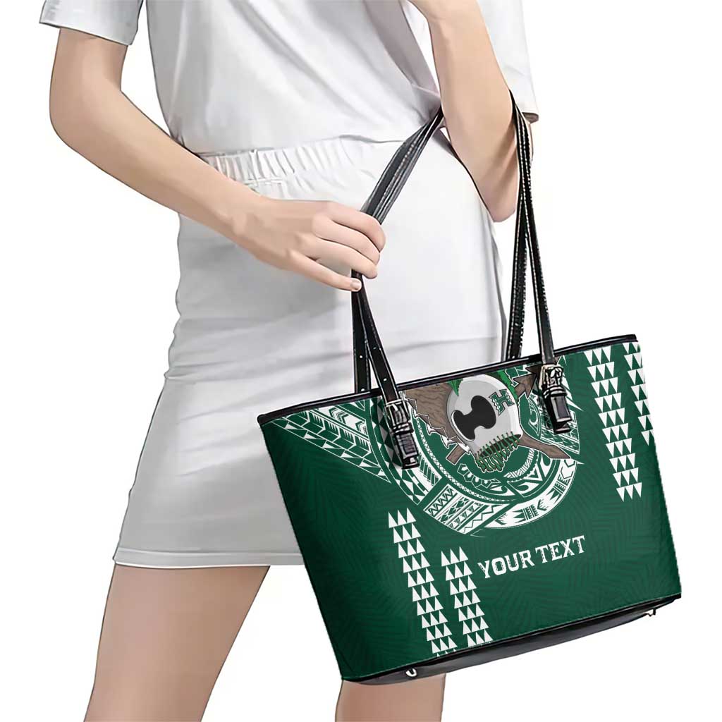 Hawaii Rainbow Warriors Personalized Leather Tote Bag Kakau Ikakai Laau Pama