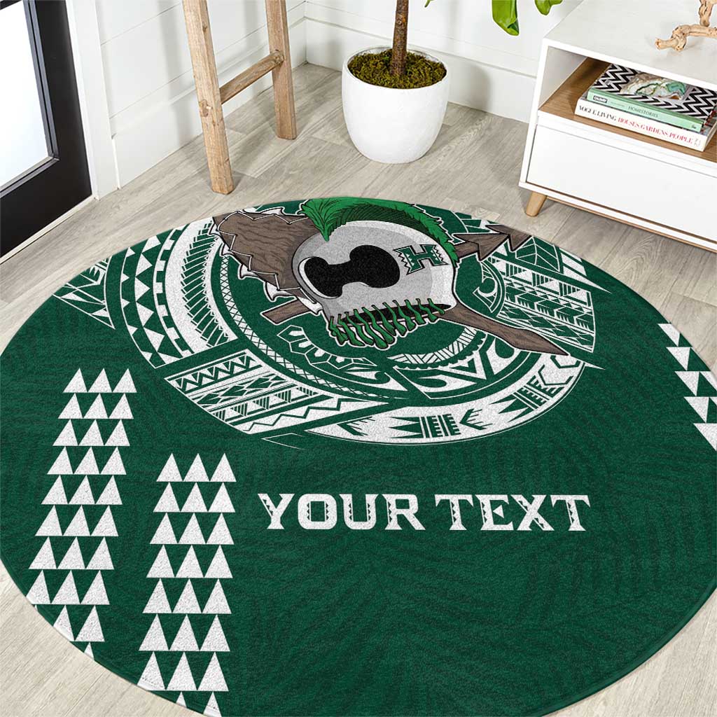 Hawaii Rainbow Warriors Personalized Round Carpet Kakau Ikakai Laau Pama