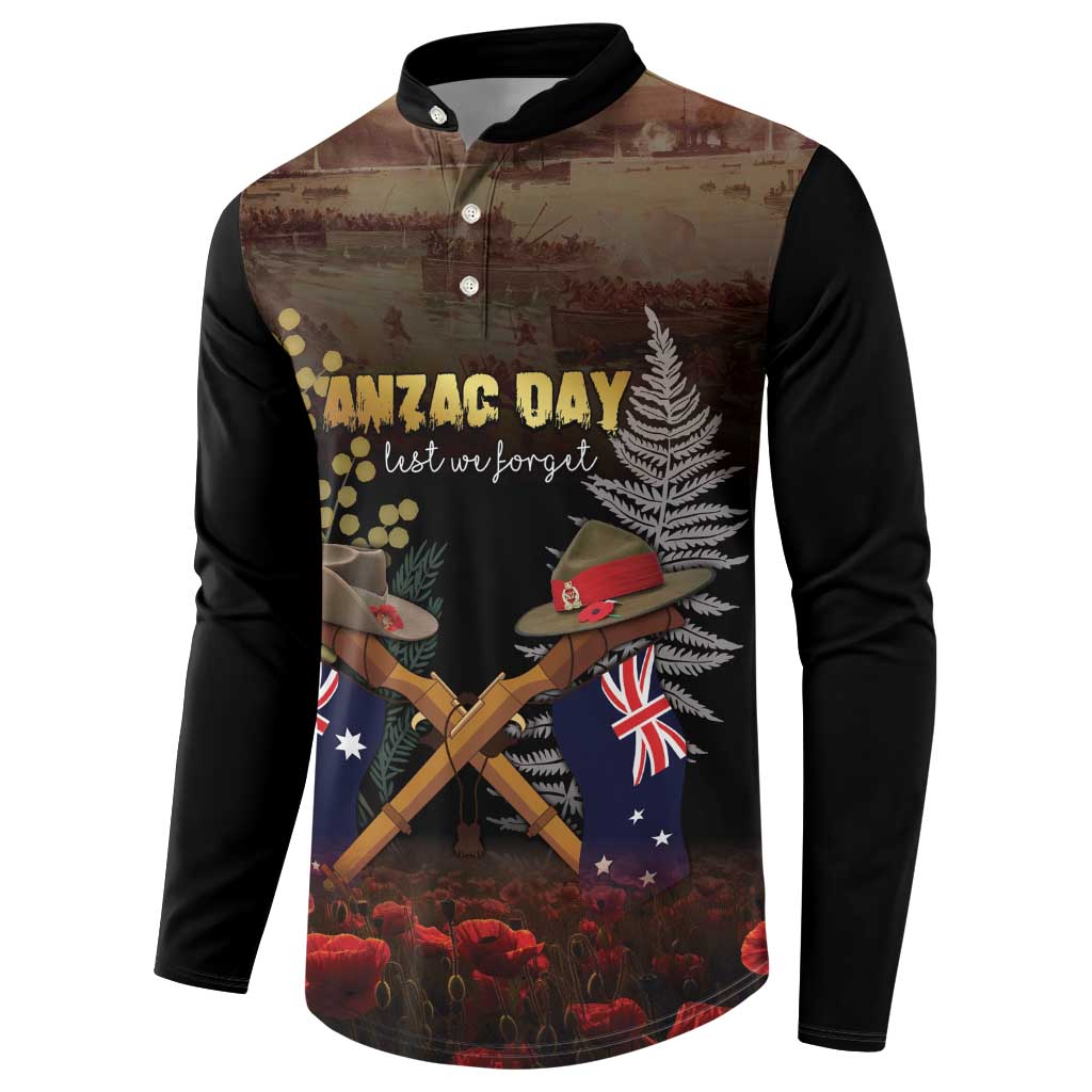 Australia - New Zealand ANZAC Button Sweatshirt Gallipoli ANZAC Cove Landing LT7 - Polynesian Pride