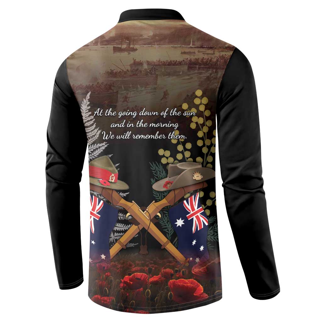 Australia - New Zealand ANZAC Button Sweatshirt Gallipoli ANZAC Cove Landing LT7 - Polynesian Pride