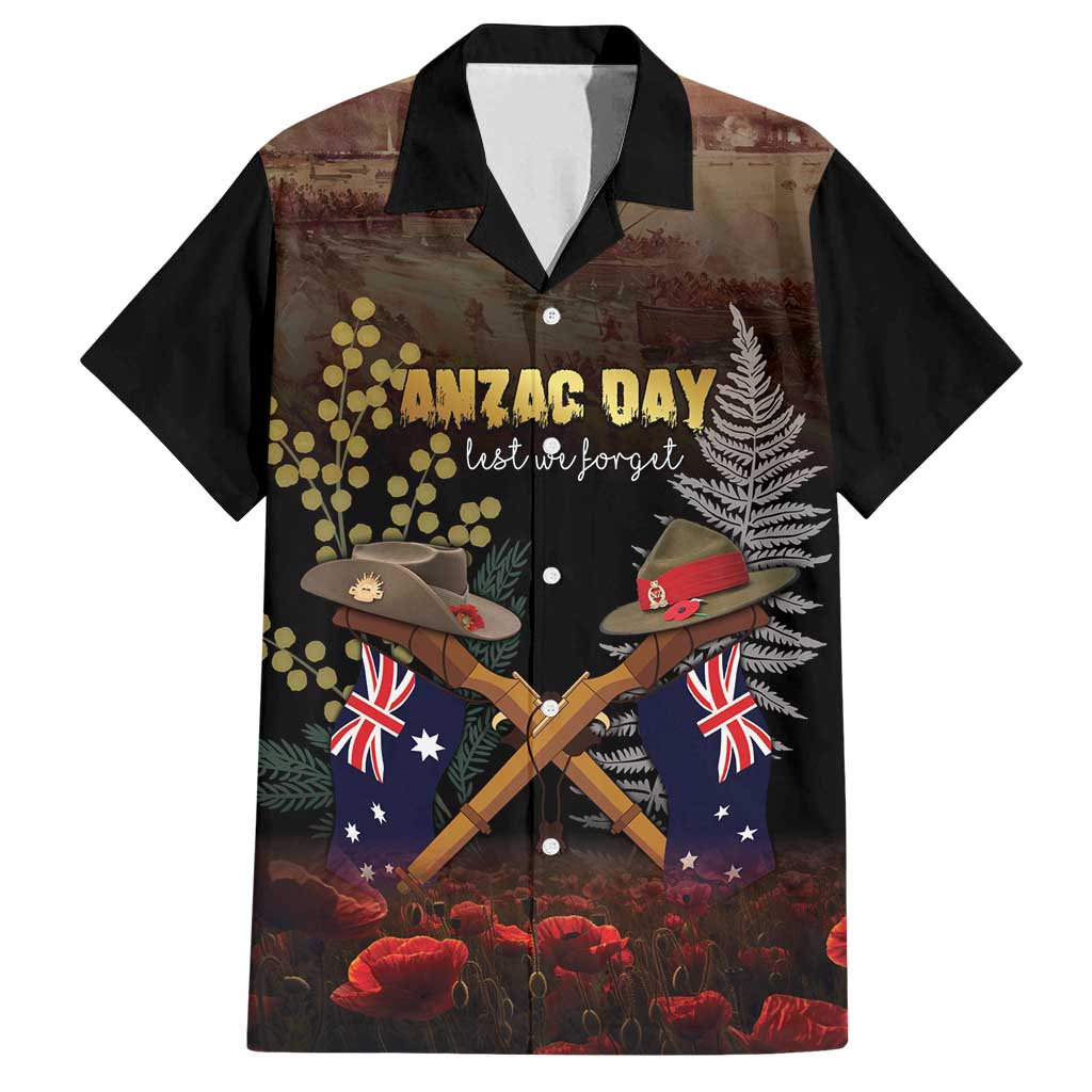 Australia - New Zealand ANZAC Family Matching Off Shoulder Maxi Dress and Hawaiian Shirt Gallipoli ANZAC Cove Landing