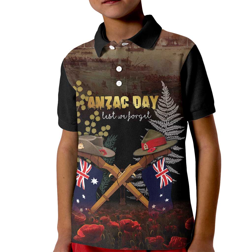 Australia - New Zealand ANZAC Kid Polo Shirt Gallipoli ANZAC Cove Landing