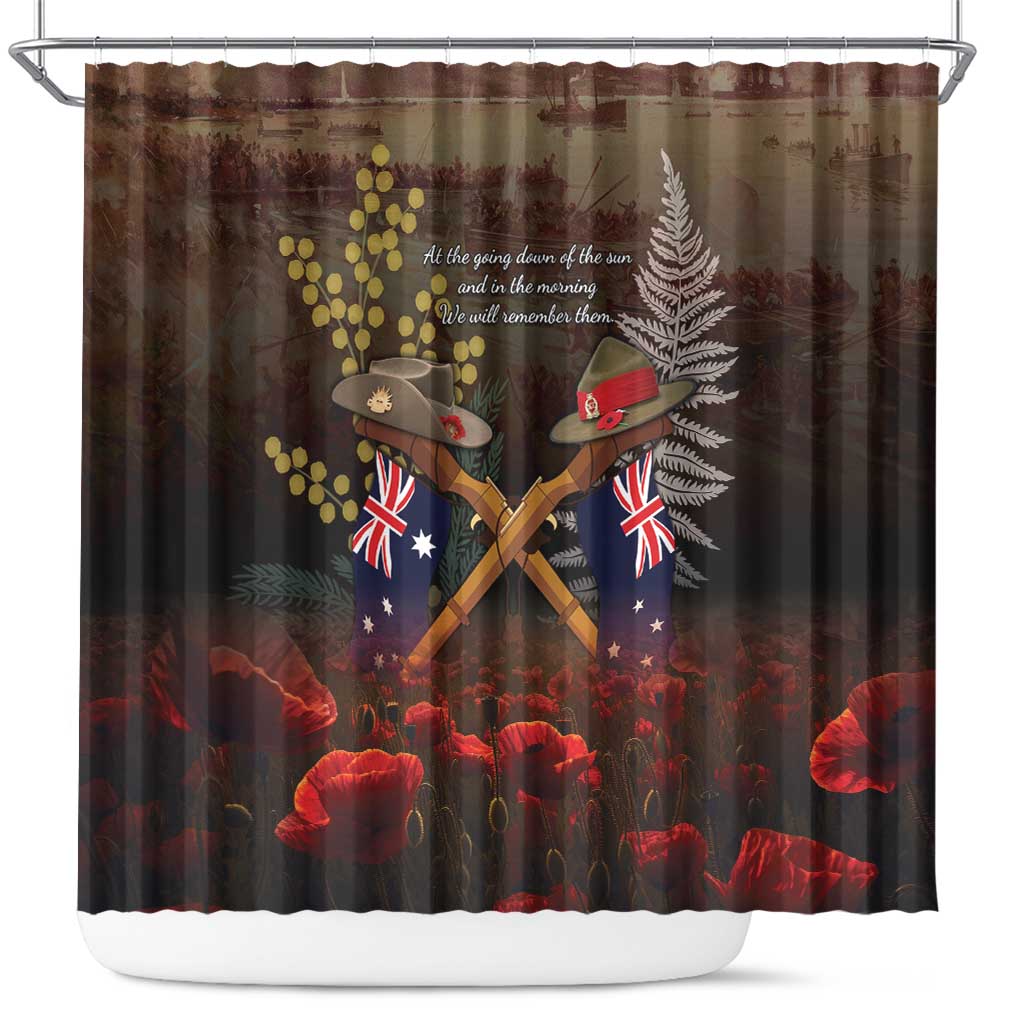 Australia - New Zealand ANZAC Shower Curtain Gallipoli ANZAC Cove Landing