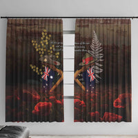 Australia - New Zealand ANZAC Window Curtain - Gallipoli ANZAC Cove Landing LT7 With Hooks Black - Polynesian Pride
