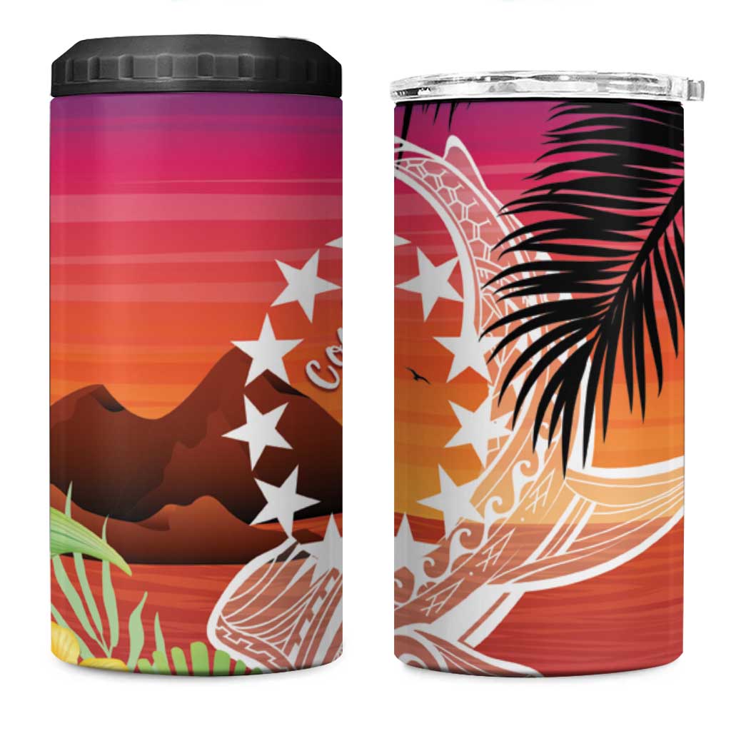 Kia Orana Cook Islands 4 in 1 Can Cooler Tumbler Sunset Dream LT7 One Size: 16 oz Art - Polynesian Pride