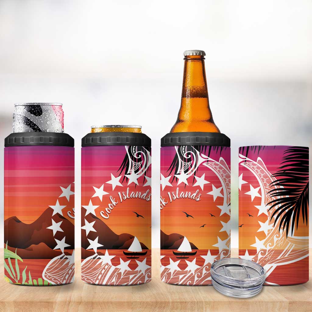 Kia Orana Cook Islands 4 in 1 Can Cooler Tumbler Sunset Dream LT7 - Polynesian Pride
