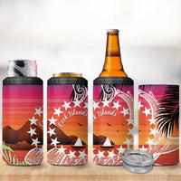 Kia Orana Cook Islands 4 in 1 Can Cooler Tumbler Sunset Dream LT7 - Polynesian Pride