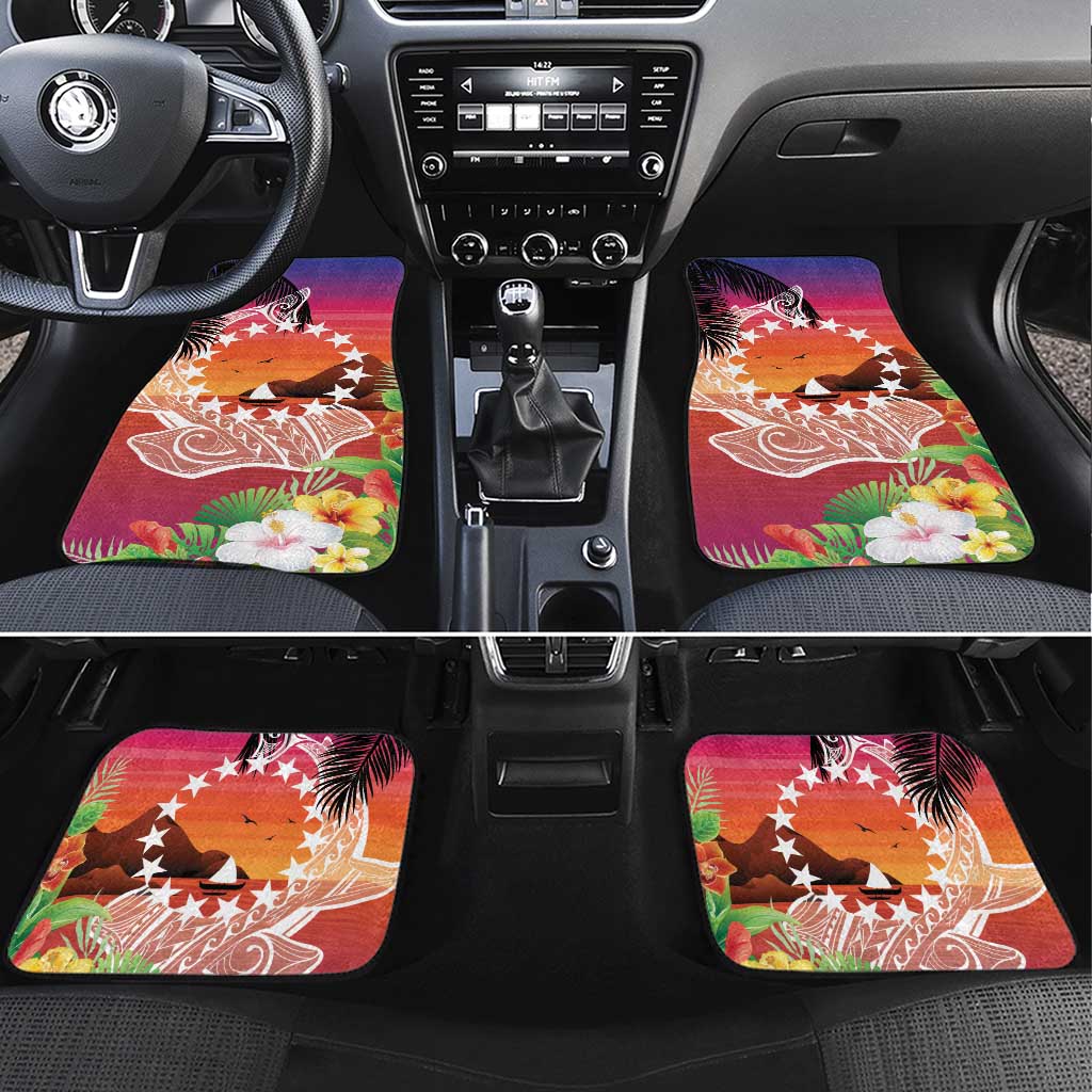Kia Orana Cook Islands Car Mats Sunset Dream LT7 Set 4pcs Art - Polynesian Pride