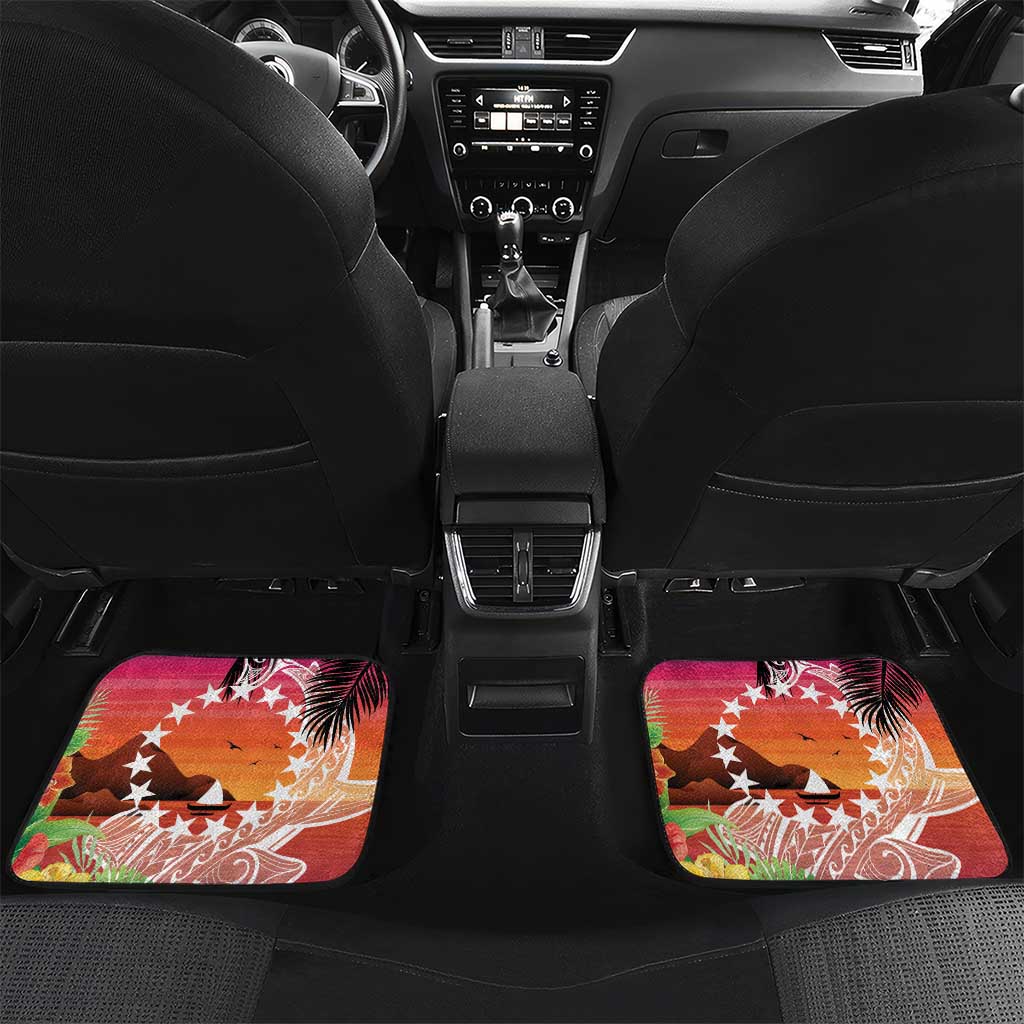 Kia Orana Cook Islands Car Mats Sunset Dream LT7 Set 2pcs - Back Art - Polynesian Pride
