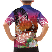 Kia Orana Cook Islands Family Matching Mermaid Dress and Hawaiian Shirt Sunset Dream