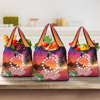 Kia Orana Cook Islands Grocery Bag Sunset Dream LT7 3-pack One Size Art - Polynesian Pride