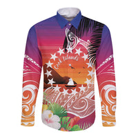 Kia Orana Cook Islands Long Sleeve Button Shirt Sunset Dream LT7 Unisex Art - Polynesian Pride