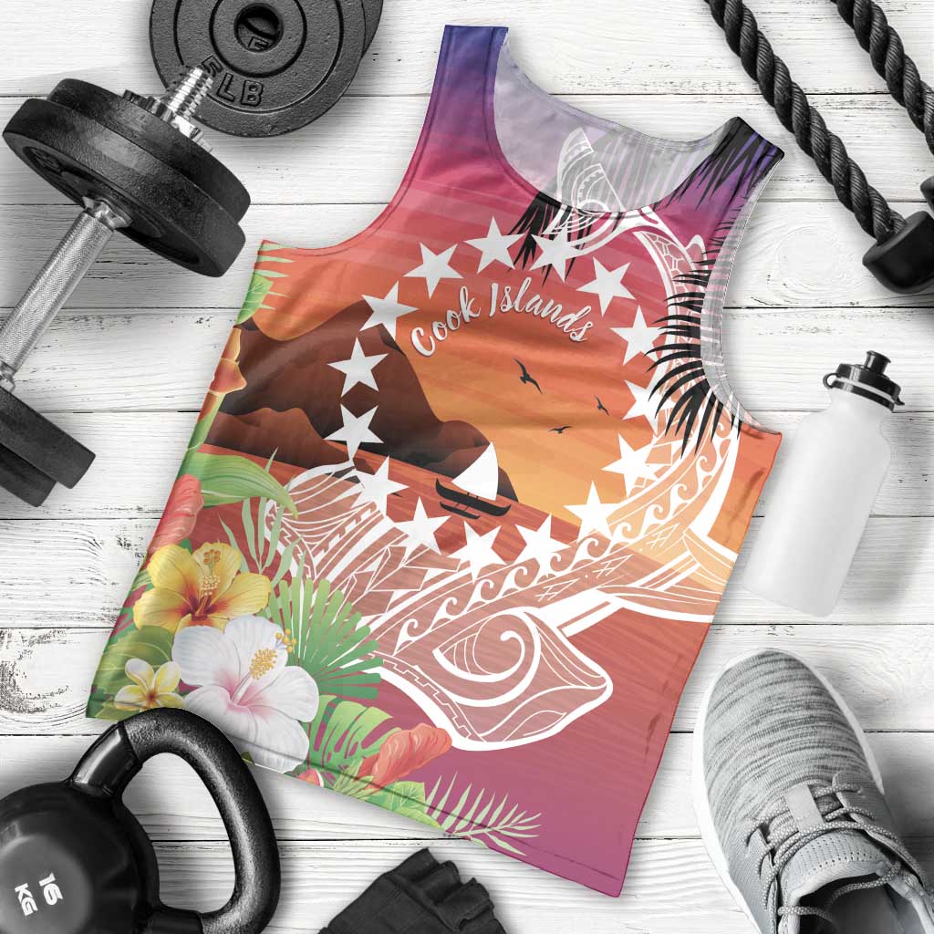 Kia Orana Cook Islands Men Tank Top Sunset Dream LT7 - Polynesian Pride