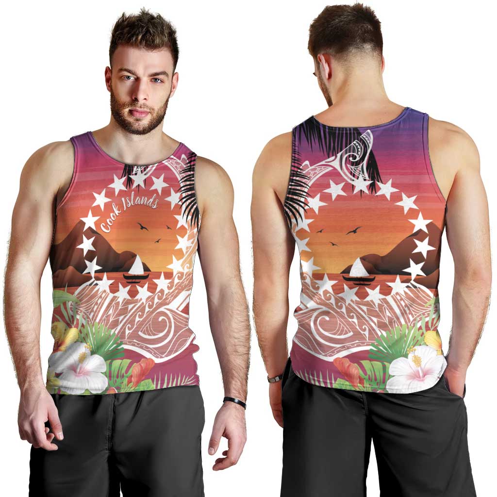 Kia Orana Cook Islands Men Tank Top Sunset Dream LT7 - Polynesian Pride