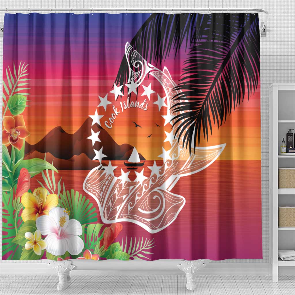 Kia Orana Cook Islands Shower Curtain Sunset Dream