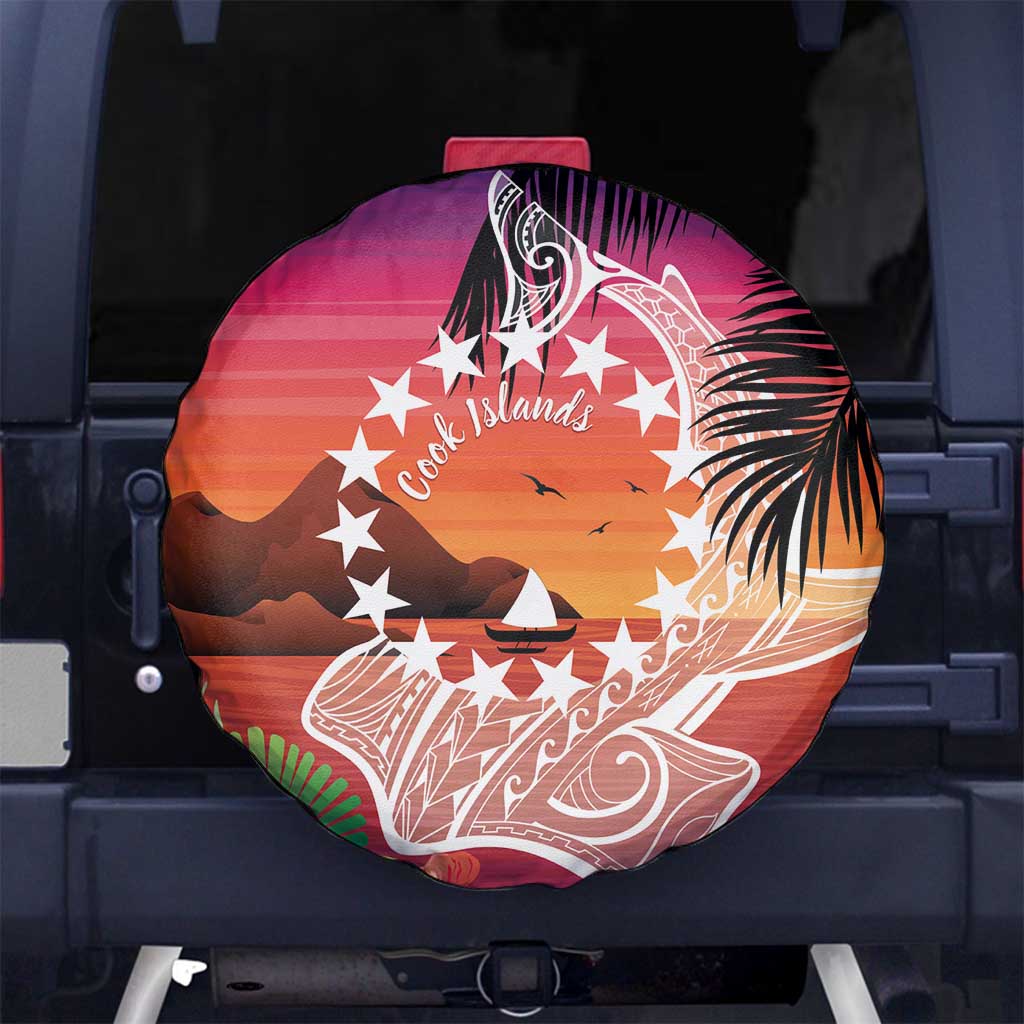 Kia Orana Cook Islands Spare Tire Cover Sunset Dream