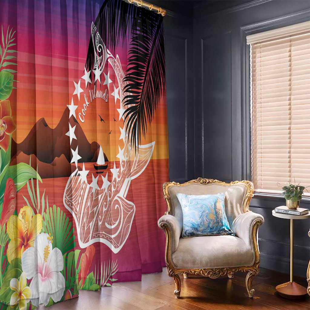 Kia Orana Cook Islands Window Curtain Sunset Dream LT7 - Polynesian Pride