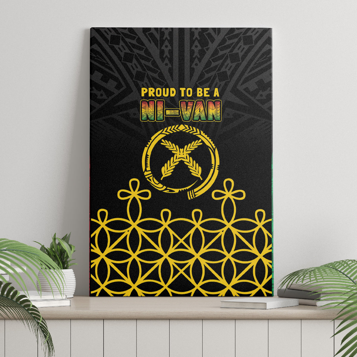 Vanuatu Indipendens Dei Canvas Wall Art Tribal Sand Drawing LT7 - Polynesian Pride