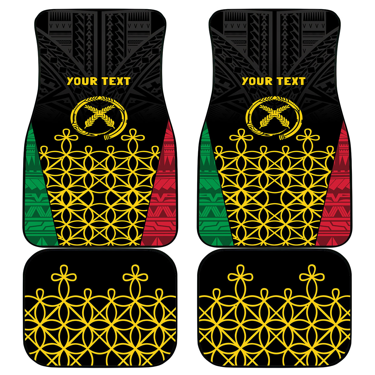 Vanuatu Indipendens Dei Car Mats Tribal Sand Drawing LT7 - Polynesian Pride